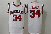 Maryland Terrapins #34 Len Bias White Basketball Stitched NCAA Jersey,baseball caps,new era cap wholesale,wholesale hats